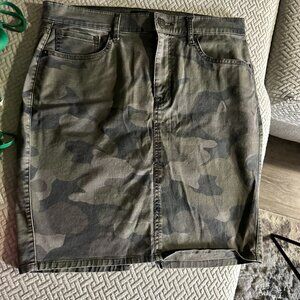 Express Camo Print Jean Skirt- Pencil Size 10